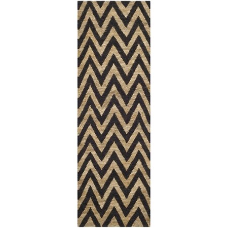 Safavieh Organic Hand Knotted Runner Rug- Black - Natural- 2 ft. 6 in. x 6 ft. ORG515A-26
